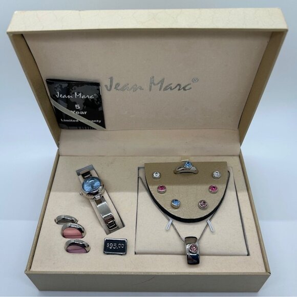 Jean Marc Vintage Y2K Watch Interchangeable Ring Necklace Gift Set Working READ - Picture 2 of 16